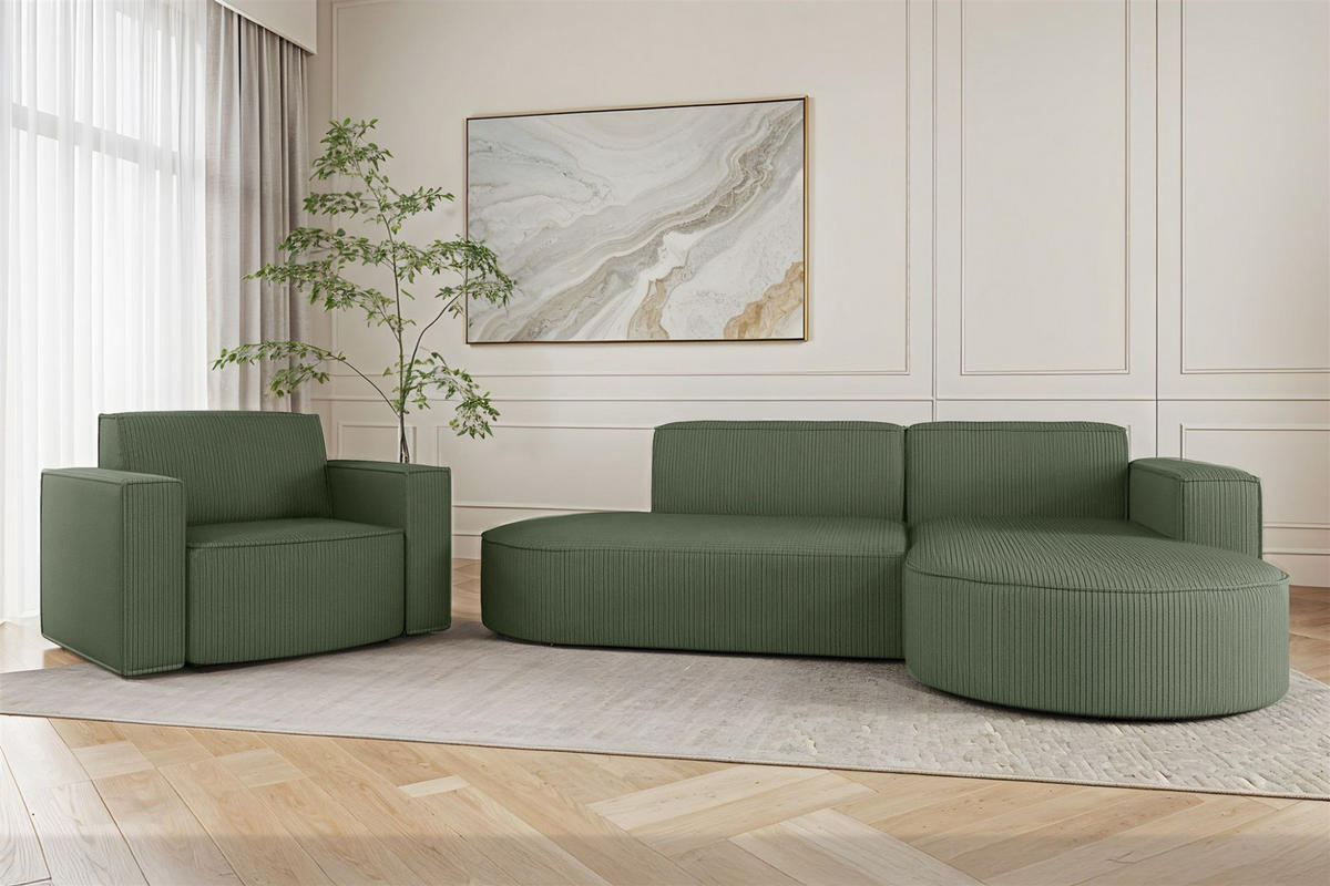 SESSEL Palma In Stoff Scala - Grün, Holzwerkstoff/Textil (98/74/89cm) - Fun Möbel