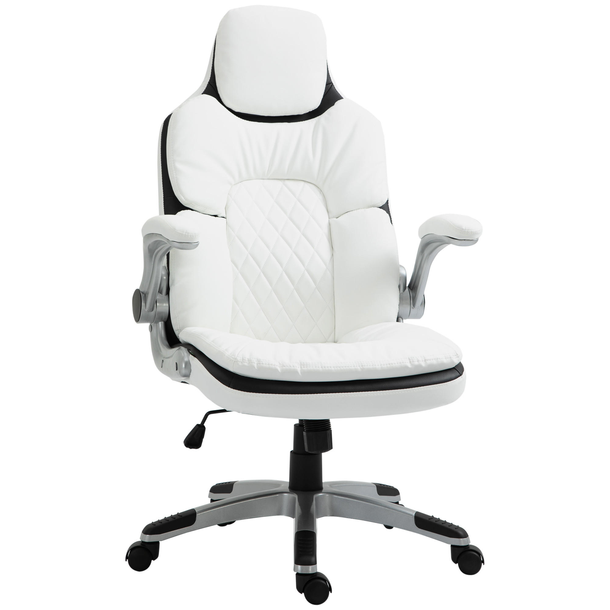 ERGONOMISCHER Bürostuhl, Armlehne - Weiß, Kunststoff (67/121/69cm) - Vinsetto