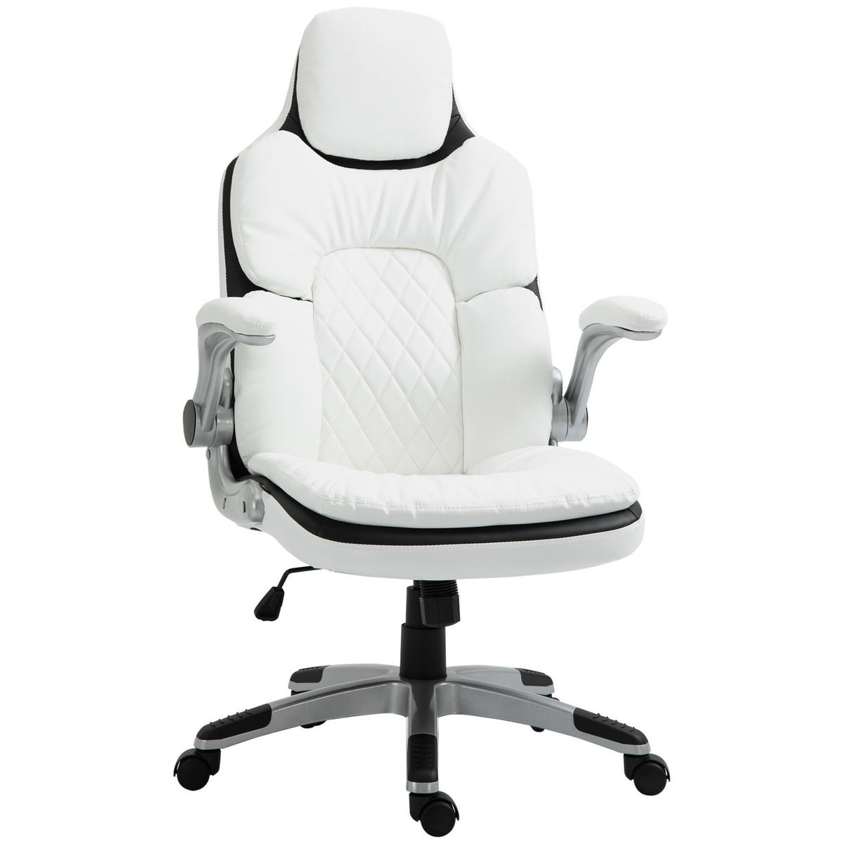 ERGONOMISCHER Bürostuhl, Armlehne - Weiß, Kunststoff (67/121/69cm) - Vinsetto