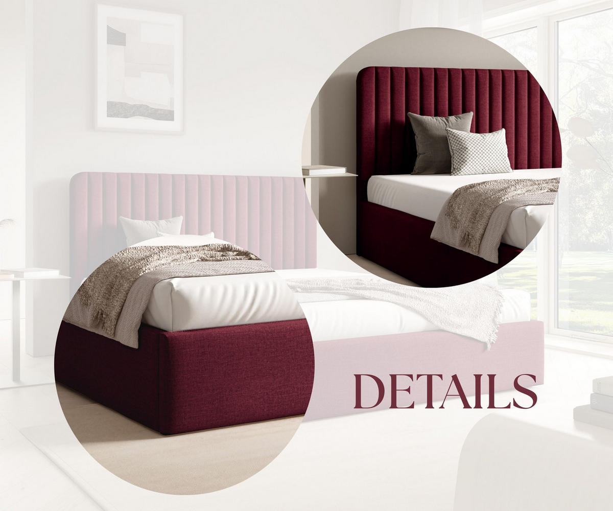 POLSTERBETT BEZA II - Weinrot - Weinrot, Textil (140/200cm) - AN-Moebel 4u