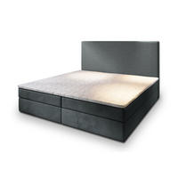 POSTEL BOXSPRING GIARRO 160x200 cm, s matrací a úložným prostorem, šedá - šedá, kompozitní dřevo/textil (160/200cm) - MASSENO