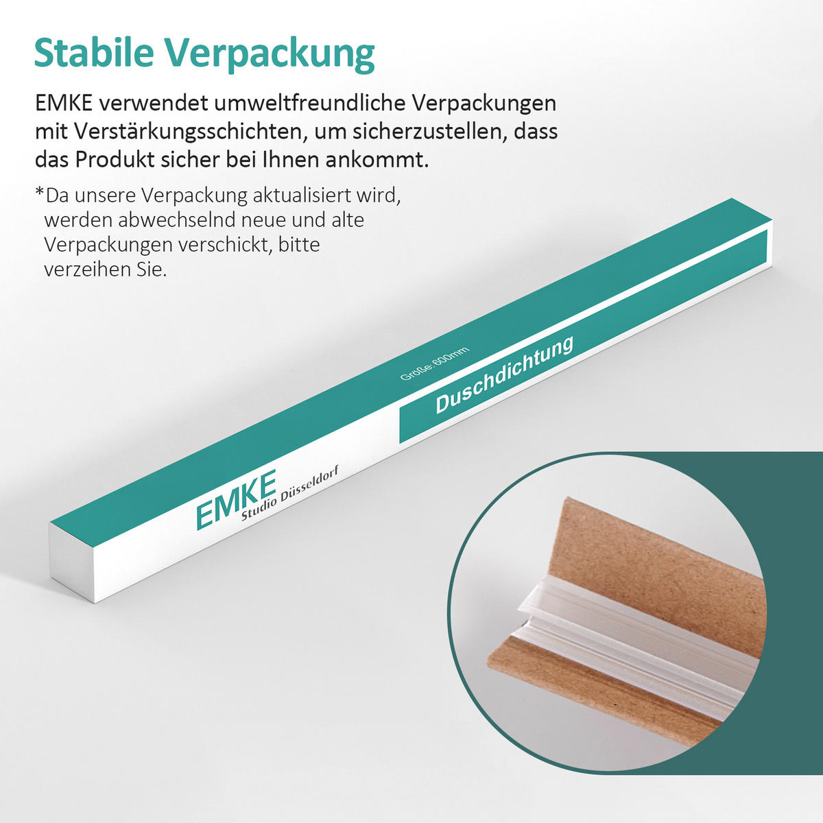 WASSERABWEISPROFIL Geeignet für 4–6 mm Sicherheitsglas 80 cm - Transparent, Kunststoff (0.6/1.8/80.3cm) - EMKE