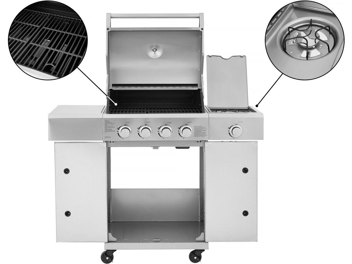 GASGRILL brazzo Hellgrau - Grau, Metall (57/104/118cm) - Habitat Garten