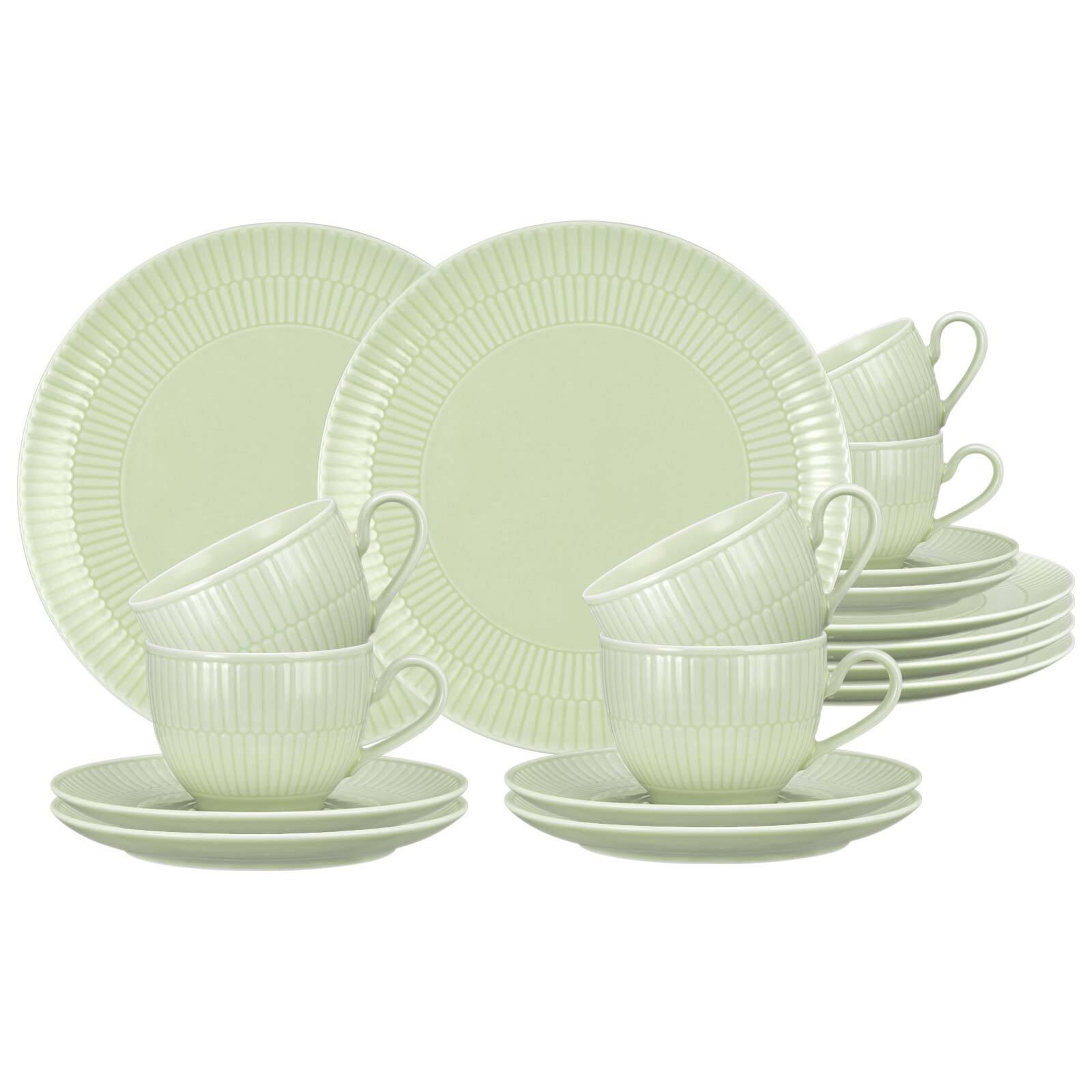 KAFFEESERVICE Amina Seladon 18er Set - Grün, Keramik (1/1/1cm) - Seltmann Weiden