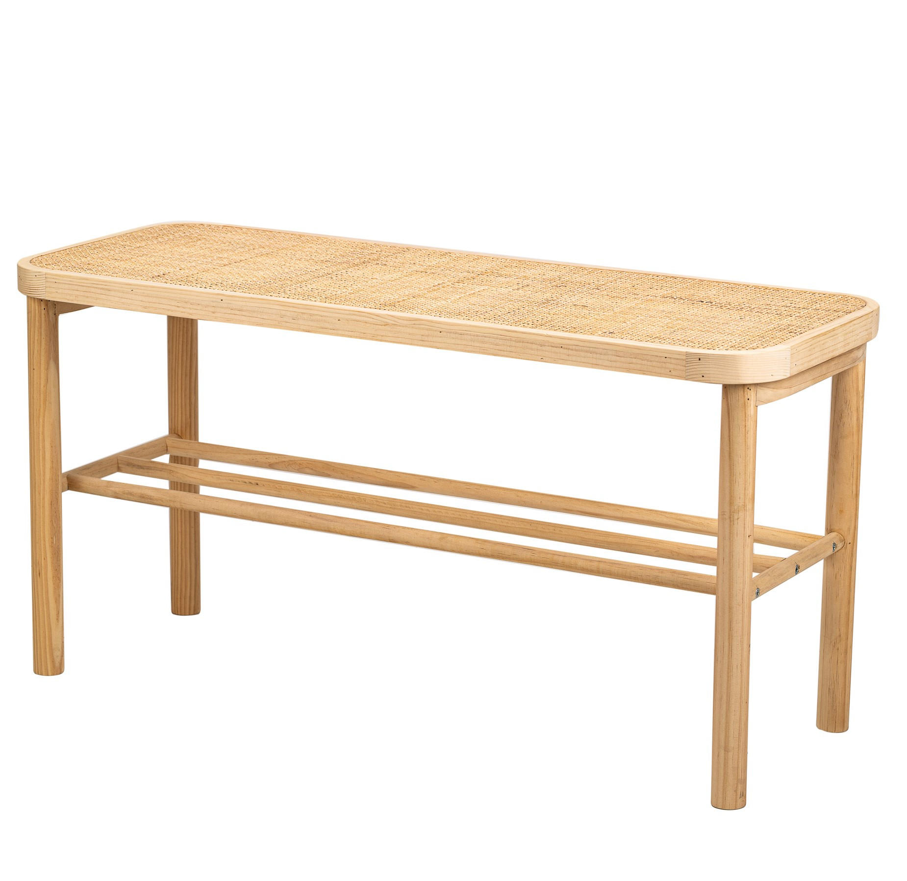 SITZBANK Rattan Beige - Beige, Holz (90/45.5/35cm) - Nordlys