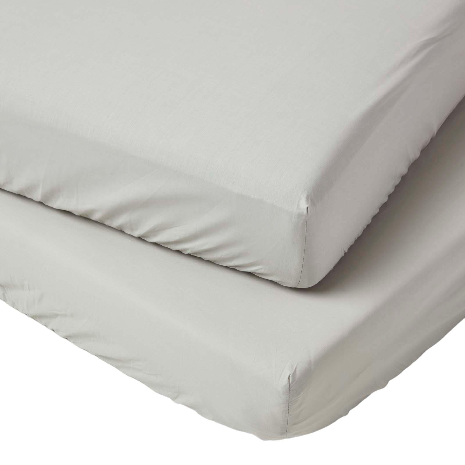 KINDER-SPANNBETTLAKEN 2er-Set, Ägyptische Baumwolle, 70/140 cm - Grau, Textil (70/140cm) - Homescapes
