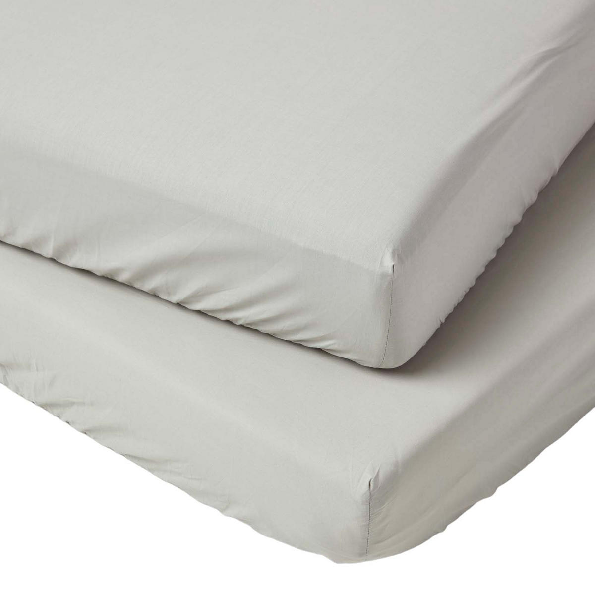 KINDER-SPANNBETTLAKEN 2er-Set, Ägyptische Baumwolle, 70/140 cm - Grau, Textil (70/140cm) - Homescapes