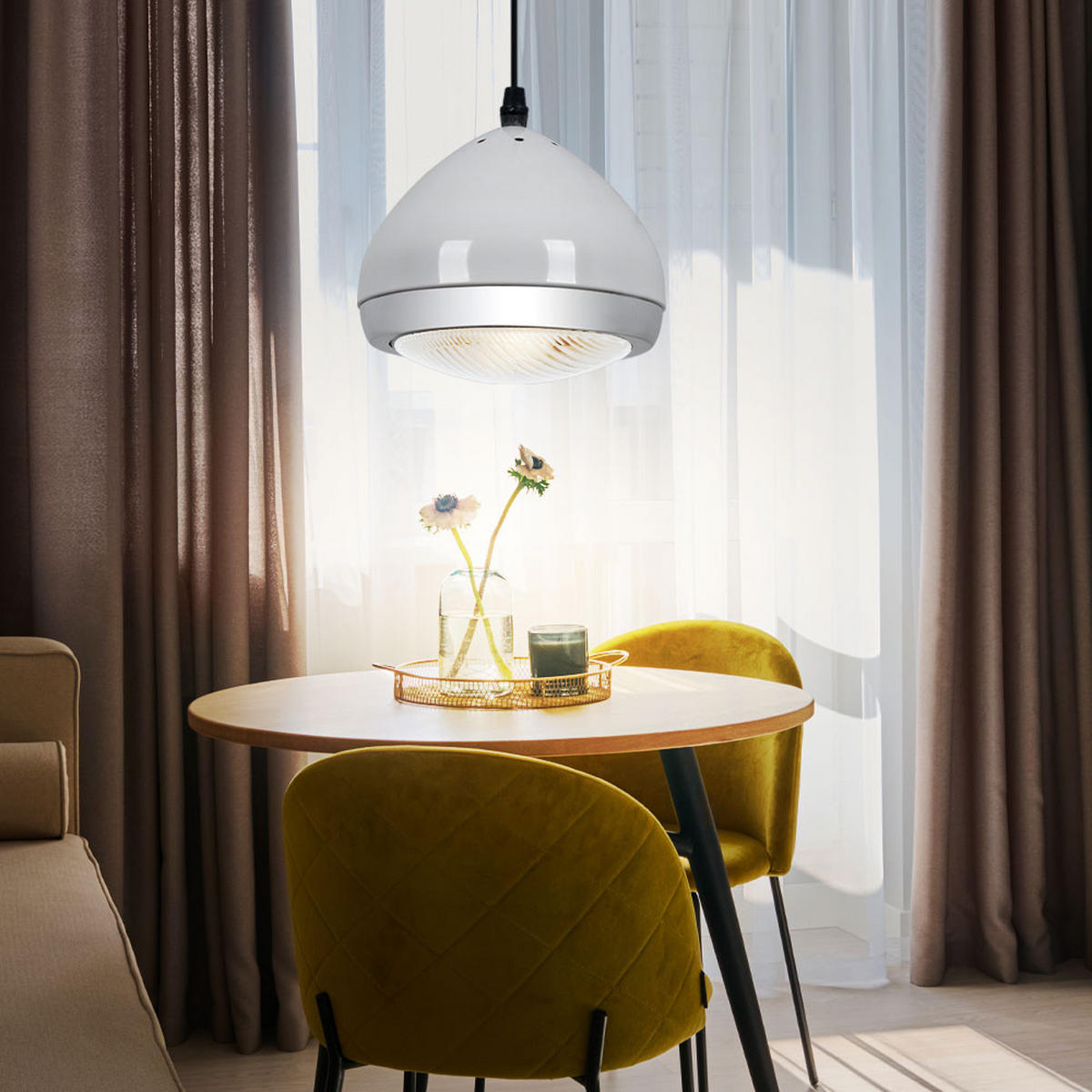 HÄNGELEUCHTE RIDER Metall Weiß - Weiß, Glas (17/17/100cm) - Brilliant