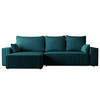 ECKSOFA Tobi mit Bettkasten und Schlaffunktion, L-Form/XL-Form, Cordstoff, Universal - Blau, Holzwerkstoff (276/145cm) - 4ALL HOME