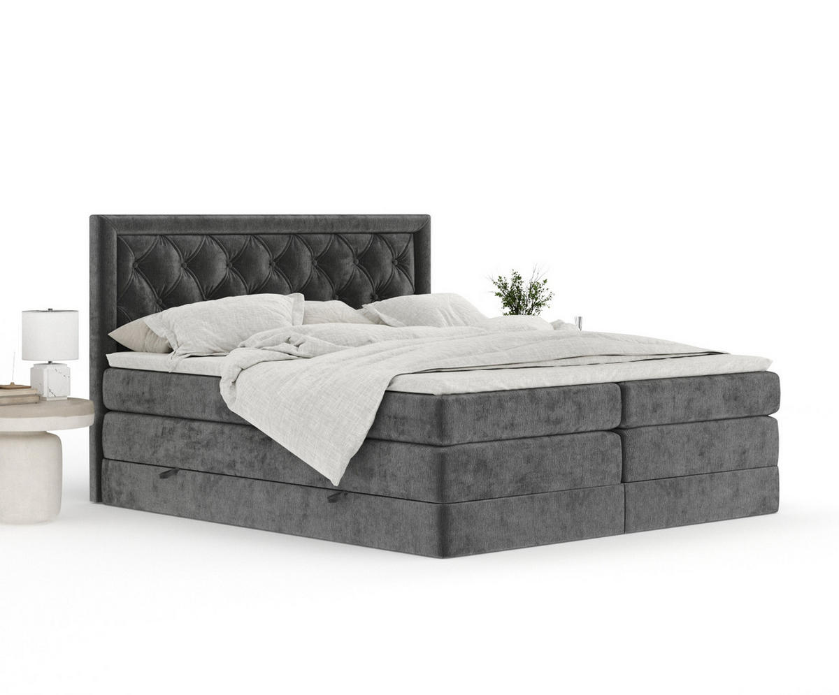 BOXSPRINGBETT Aurelia Anthrazit 160/200 cm - Anthrazit/Schwarz, Holz/Holzwerkstoff (160/200cm) - Maison de Reve