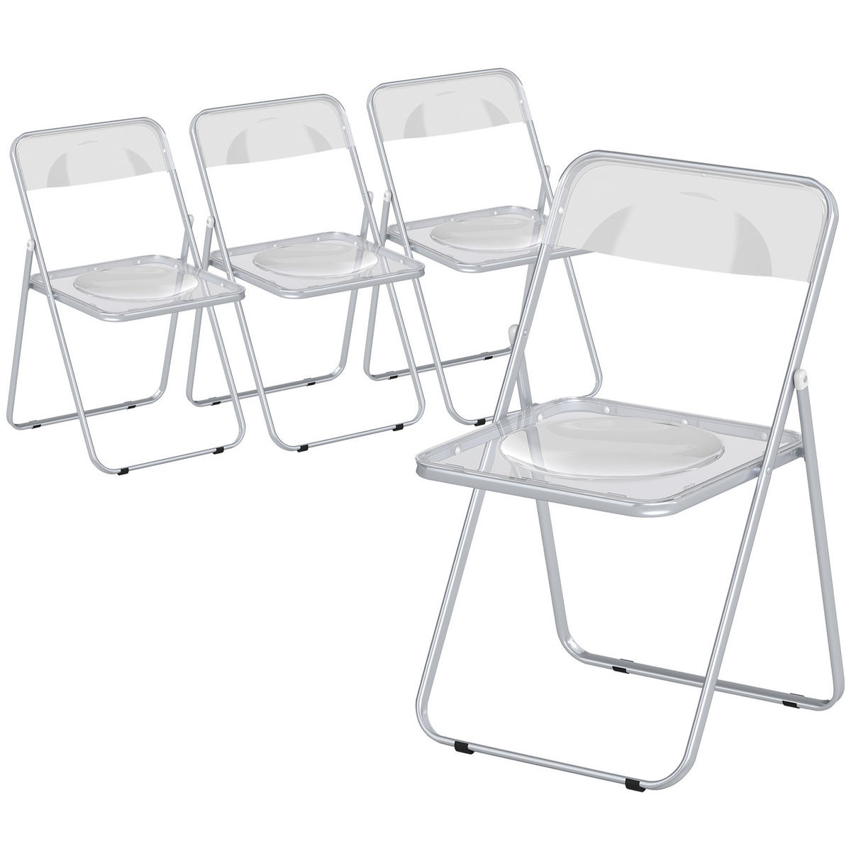 KLAPPSESSEL Transparent 4 Stück - Transparent, Kunststoff (47/75/48cm) - GiPP
