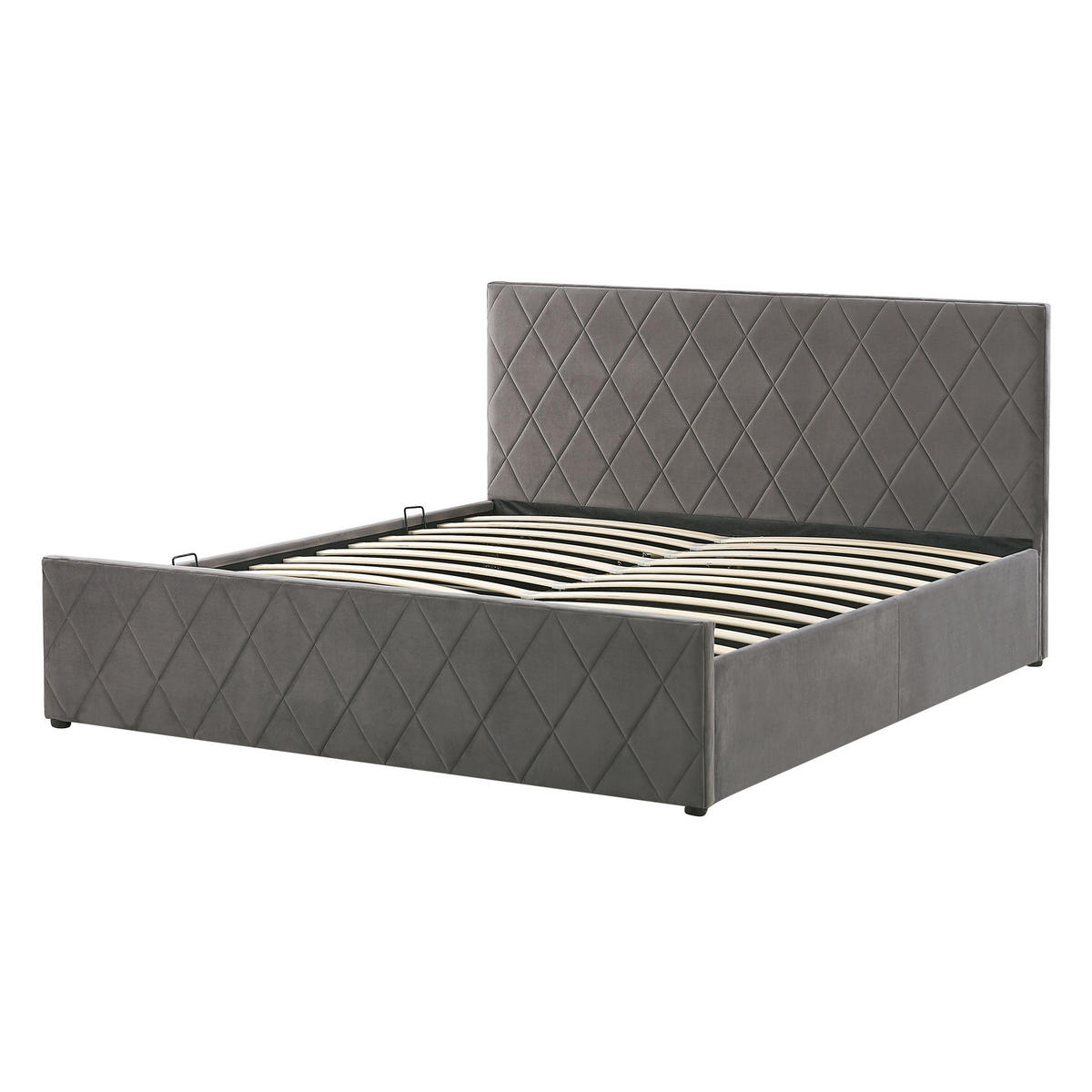 BETT mit Stauraum 140x200 cm Grau Rochefort - Grau, Textil (140/200cm) - Beliani
