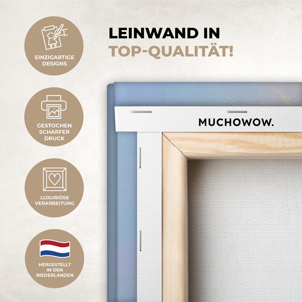 LEINWANDBILD Tulpen - Rosa Akzente - Blau Groß 140x90 cm - Pastellblau, Textil (140/90cm) - MuchoWow