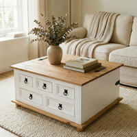 TRUHENTISCH TEQUILA - Weiß/Braun, Holz (72/92/44cm) - IDIMEX