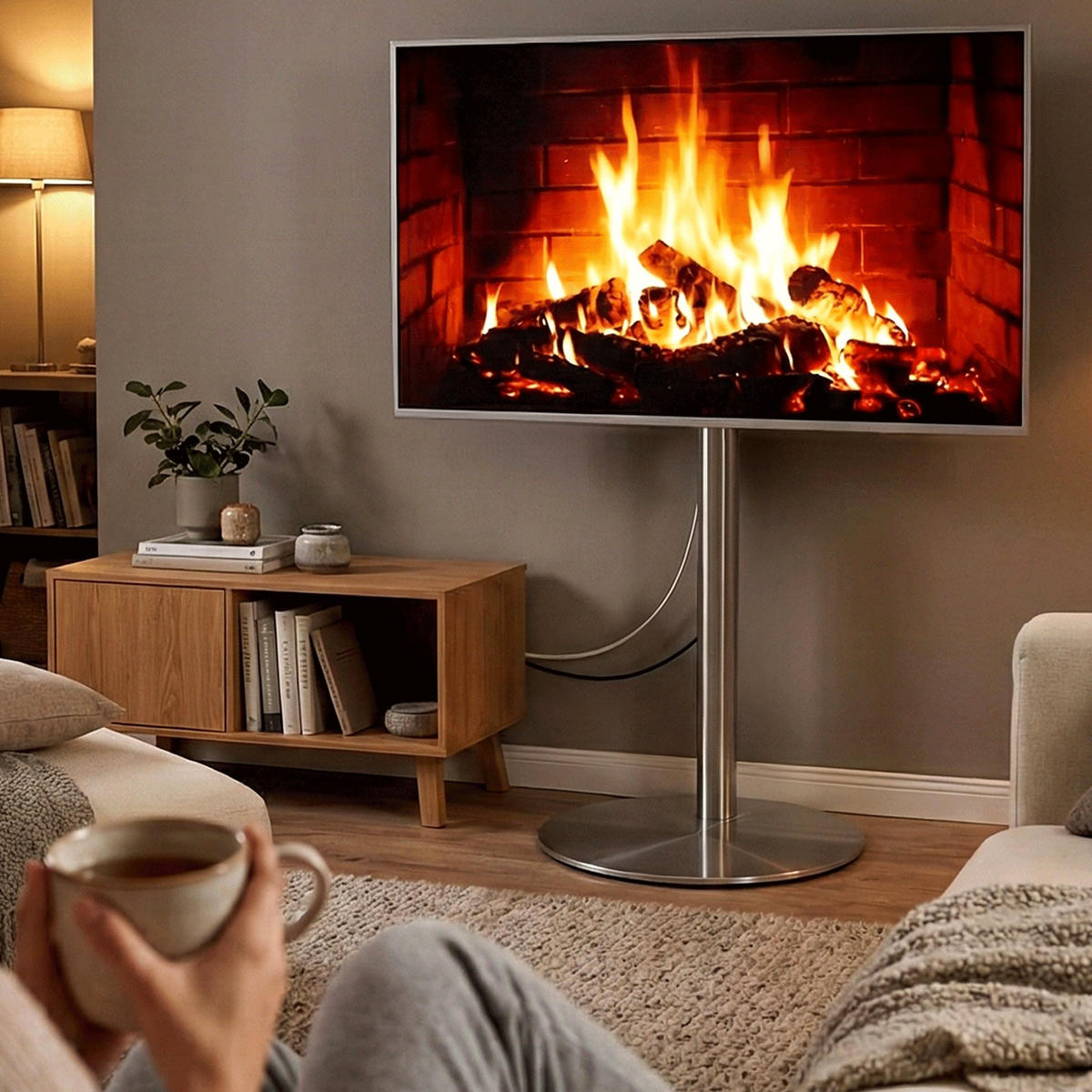 TV RACK Metall Edelstahl - Edelstahlfarben, Metall (64/100/53cm) - CLP