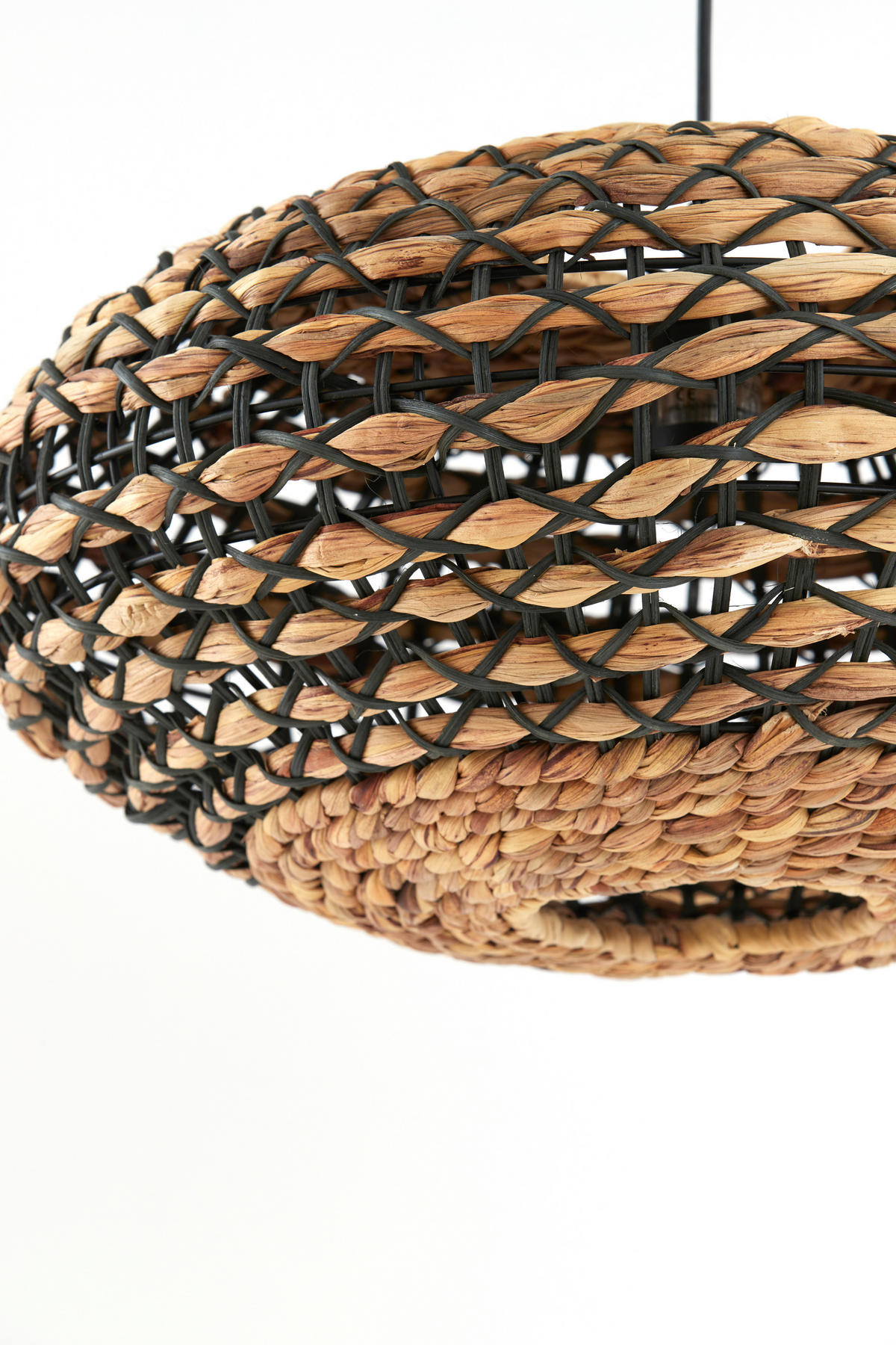 HÄNGELAMPE Tripoli Schwarz Ø50/23,5 cm - Schwarz, Holz (50/50/23.5cm) - Light & Living