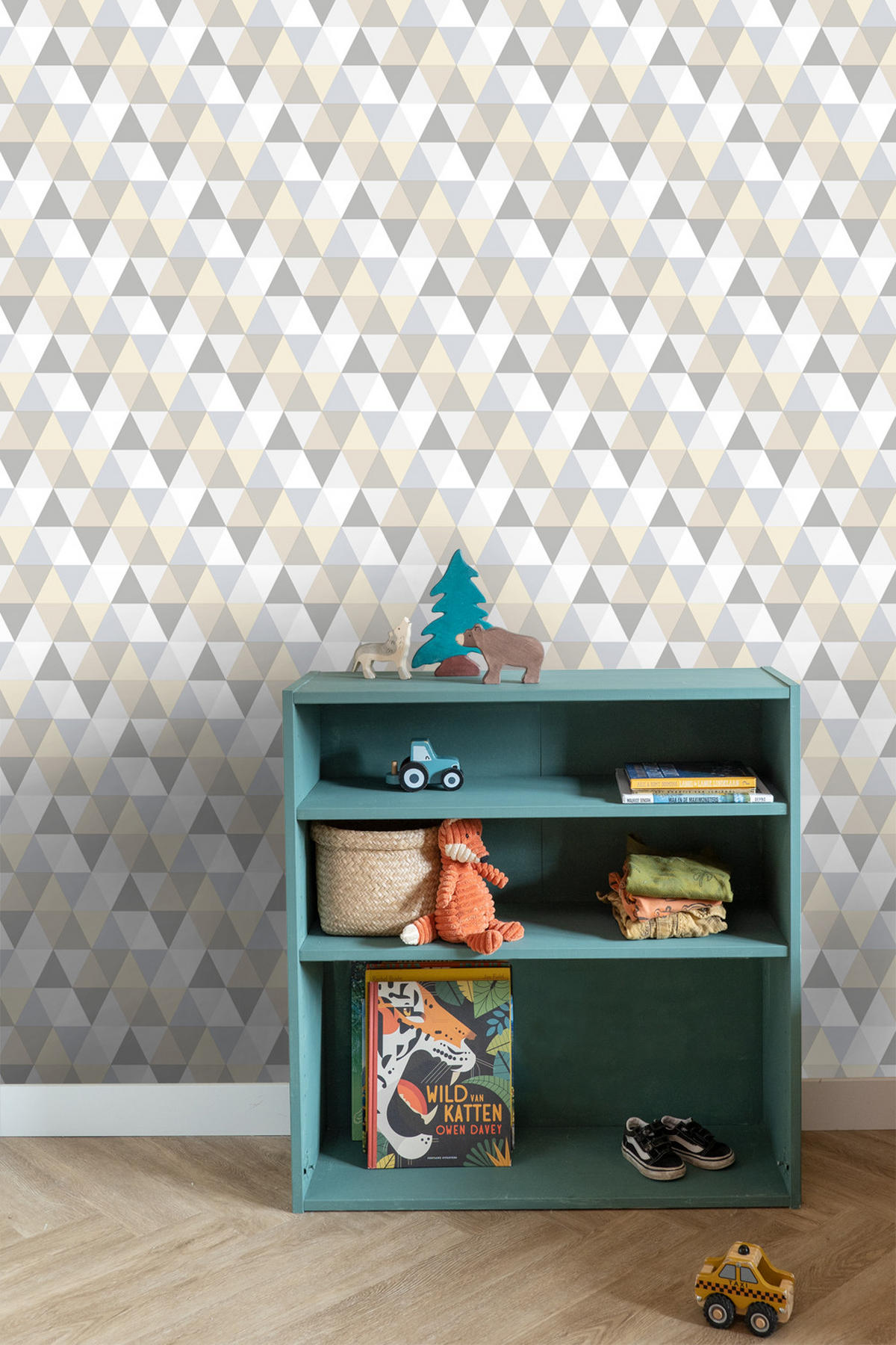 TAPETE Dreiecke 53 cm x 10.05 m - Grau, Papier (53/0.1cm) - ESTAhome