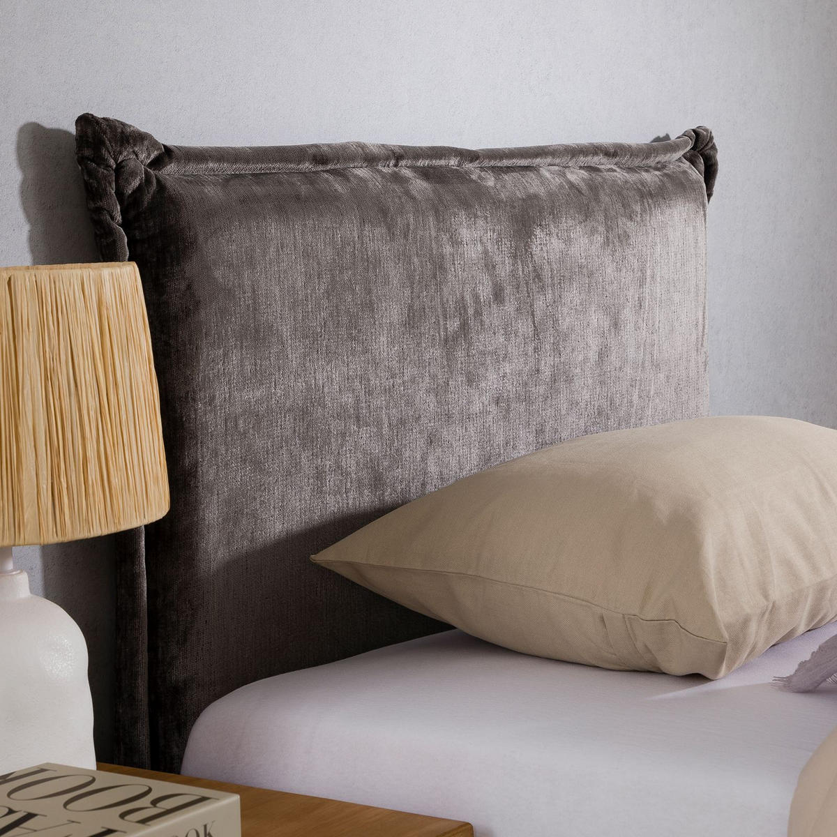KOPFTEIL DELMO 90X190 CM - Grau, Textil (91/99/7cm) - IDIMEX