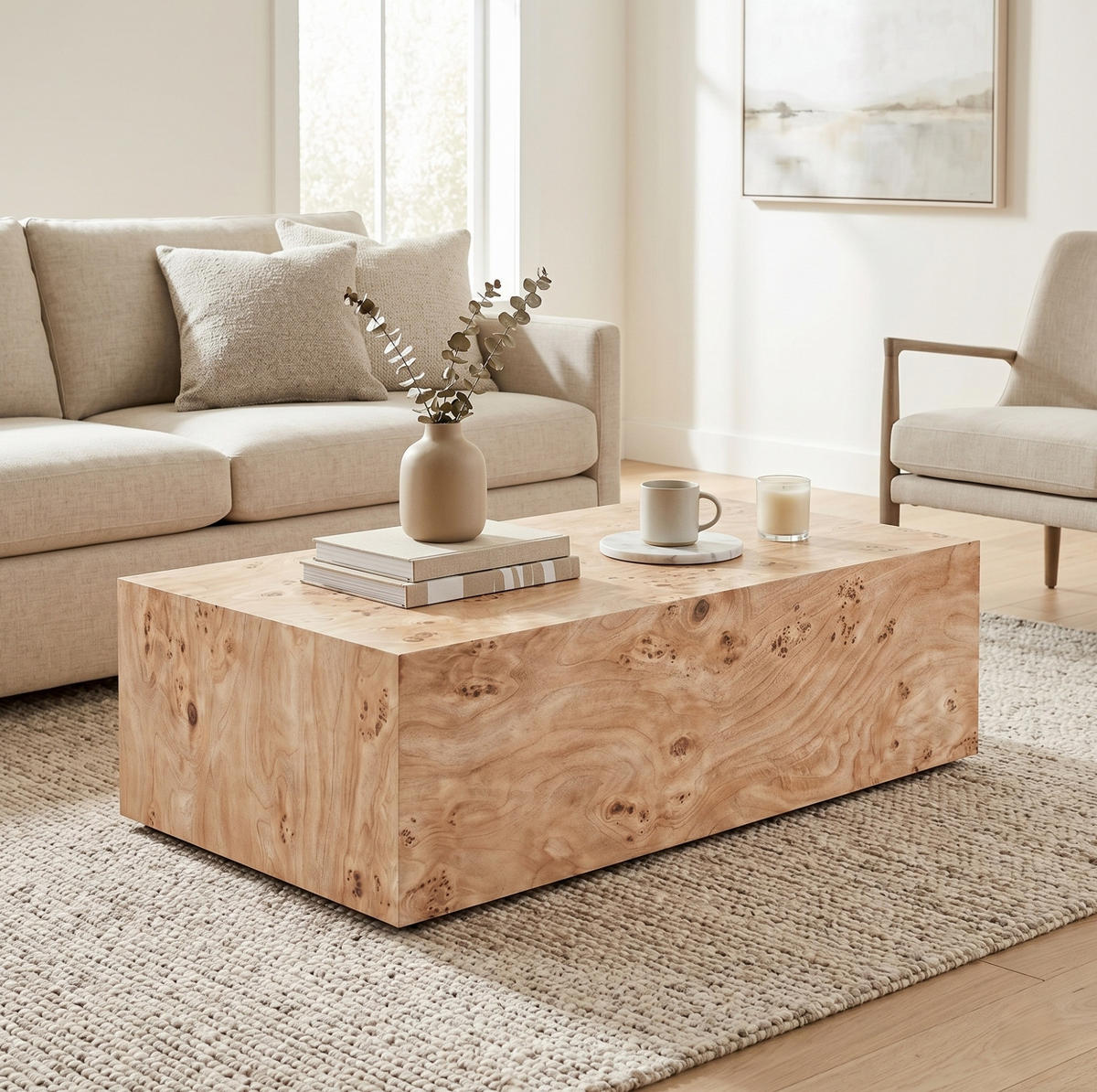 COUCHTISCH aus MDF 90x50x30 cm in Holzfarben mit pflegeleichter Oberfläche - Eichefarben, Holzwerkstoff (90/50/30cm) - IVMEU