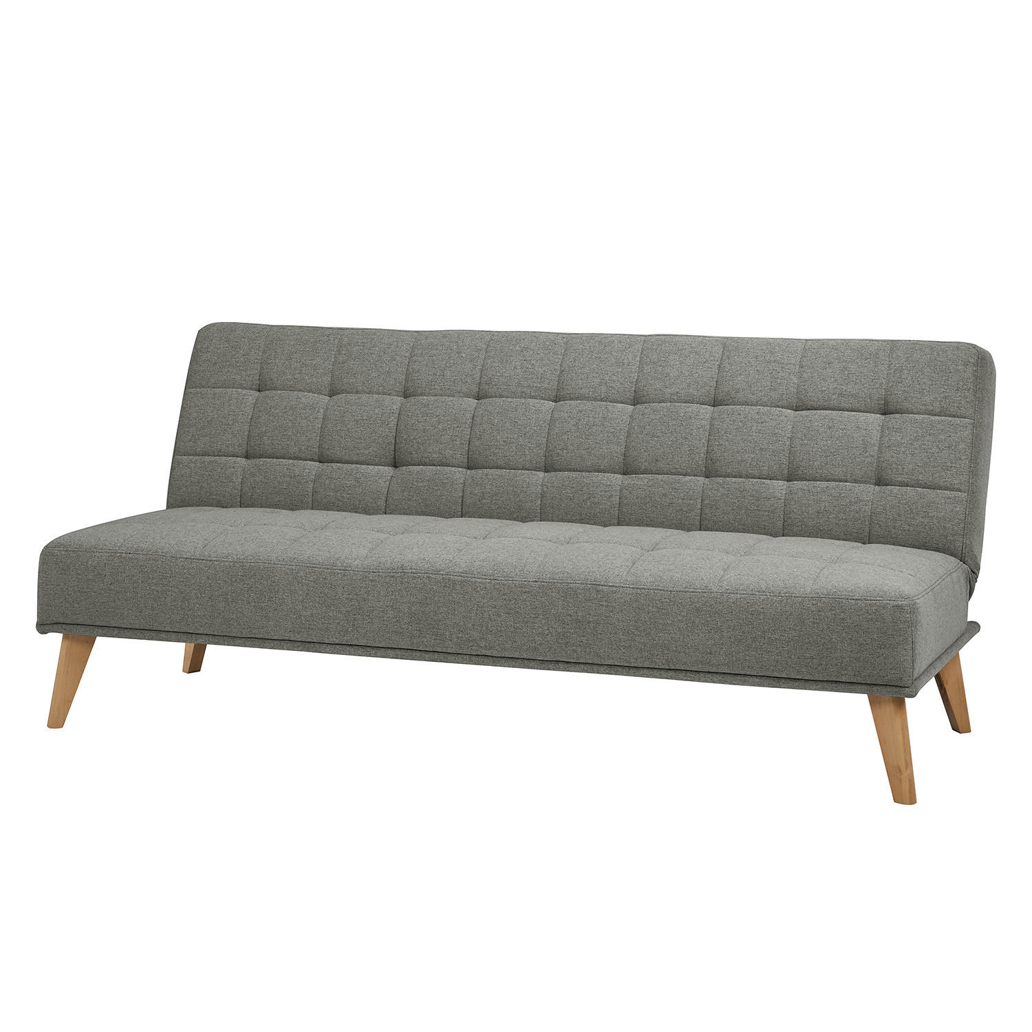 SCHLAFSOFA - Textil / Holz - Grau, Holz/Birkenholz (180/81/86cm) - home24