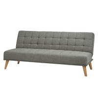 SCHLAFSOFA - Textil / Holz - Grau, Holz/Birkenholz (180/81/86cm) - home24