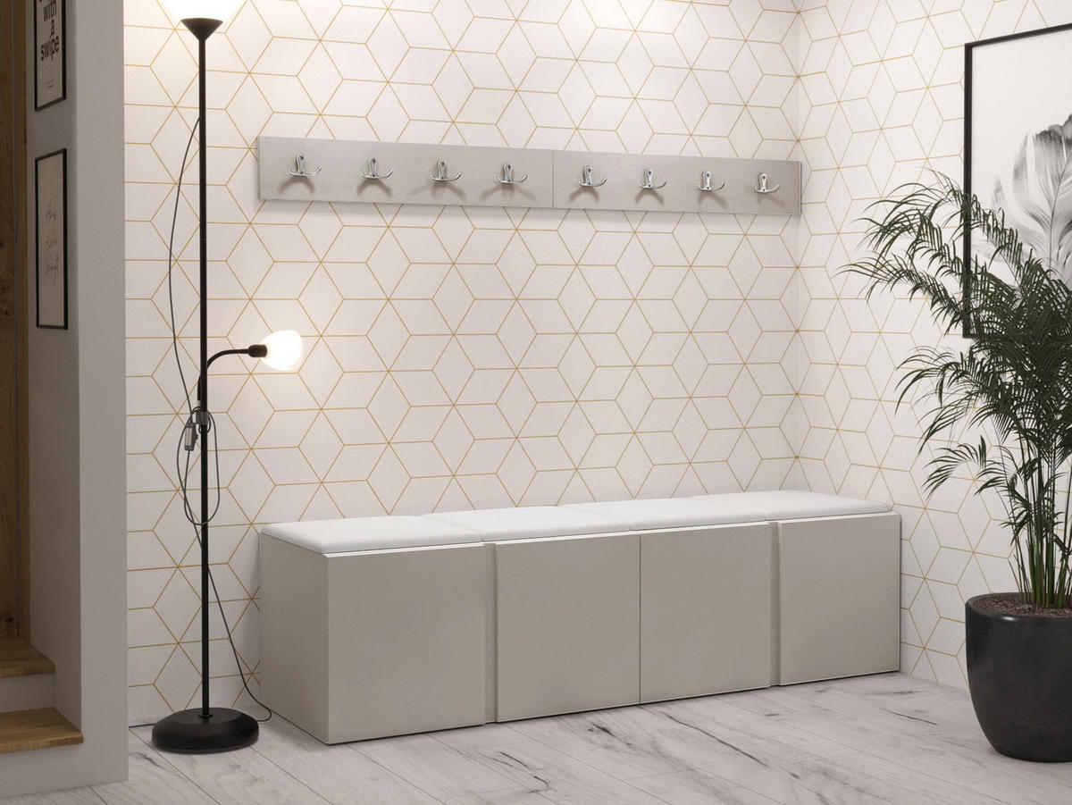 GARDEROBEN-SET Orion VII - Kaschmir/Weiß, Holzwerkstoff/Kunststoff (168/42/46cm) - MIRJAN24