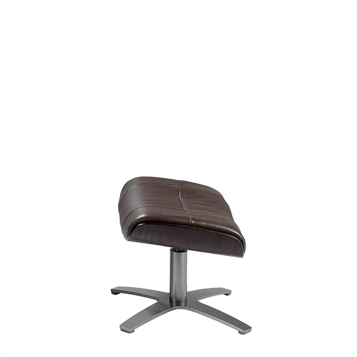 FUSSBANK Ottomane Leder schokoladenbraun 39/52/40 cm - Kastanienfarben/Rotbraun, Leder/Metall (39/40/52cm) - ANGEL CERDA