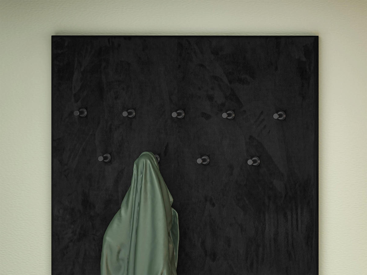 GARDEROBE Vasco Schwarz 80 cm - Schwarz, Holzwerkstoff (80/152.3/7.5cm) - Homebook