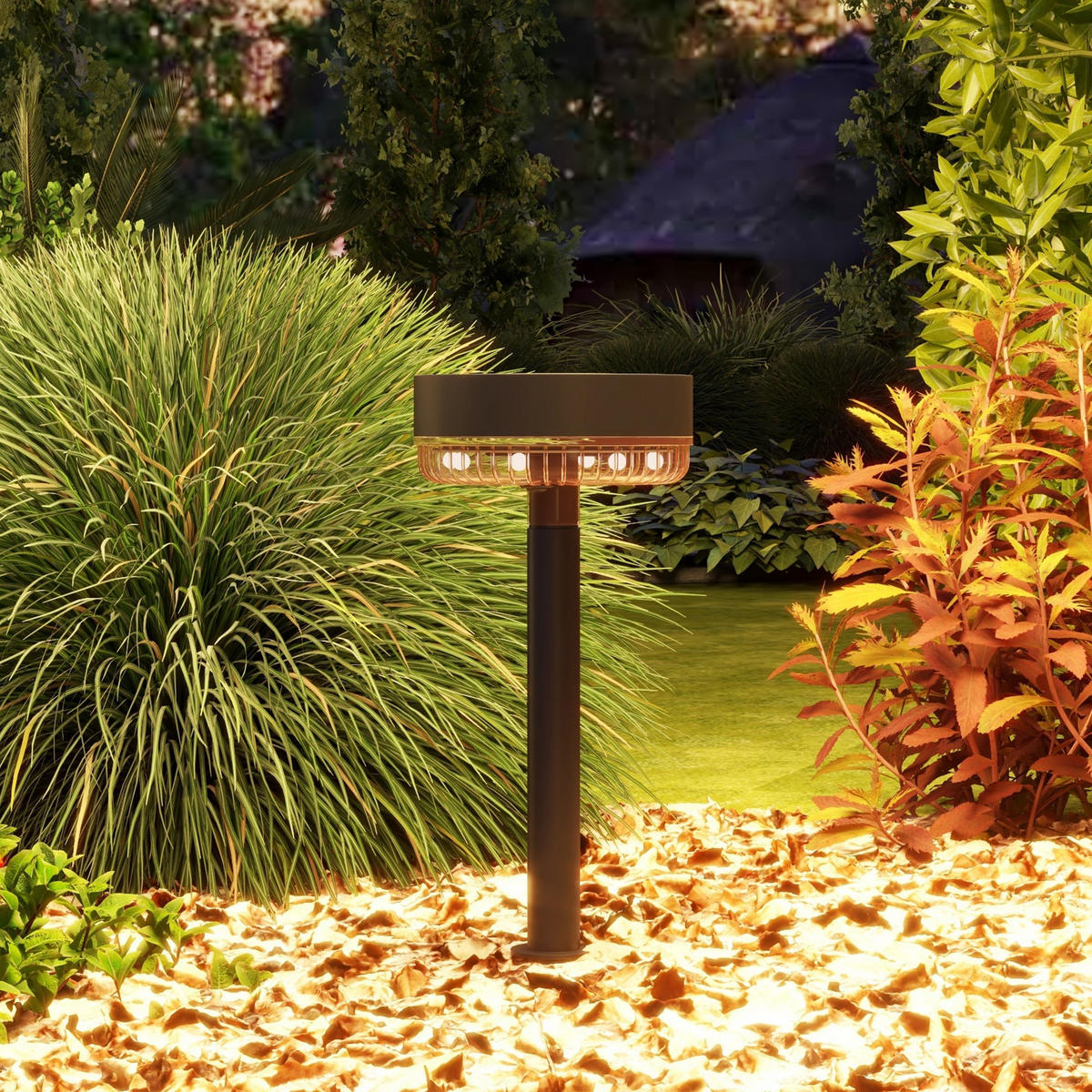 GARTENLATERNE, Schwarz, PC, ABS - Schwarz, Kunststoff (13/13/39.5cm) - Outsunny