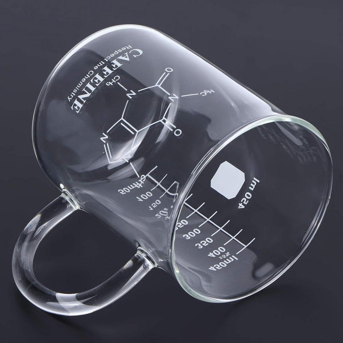 MESSBECHER Glas 450 ml mit Griff und Skala - Transparent, Glas (0.45L)