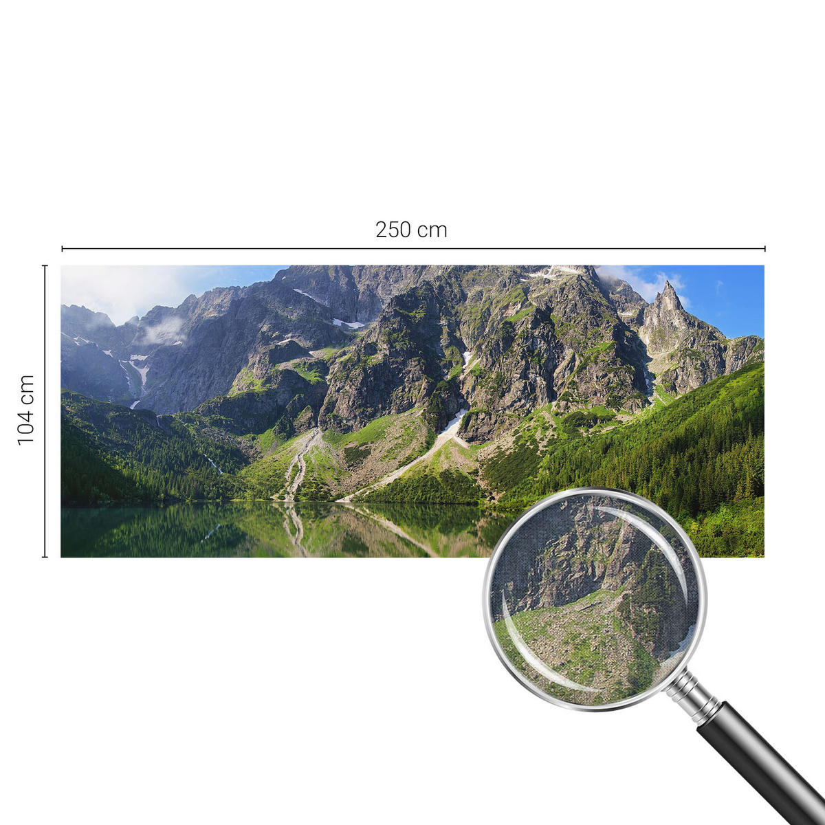 FOTOTAPETE 250x104 cm - Malerische Berge - Blau, Textil (250/104cm) - Wallfluent