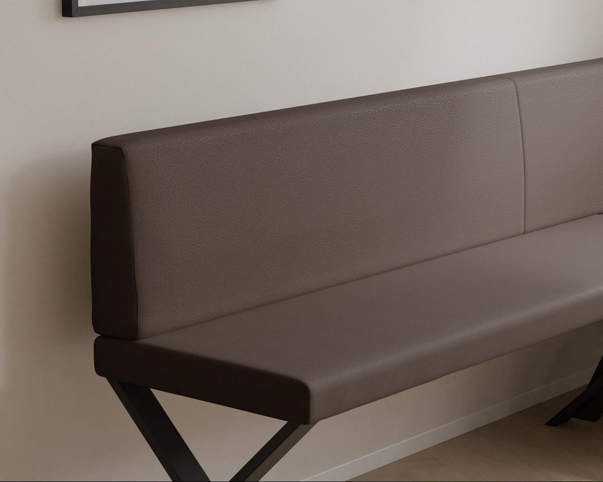 ECKBANK rechts VERO X Kunstleder glatt, 142/196 cm Braun - Braun, Kunststoff/Textil (142/196cm) - Idohome