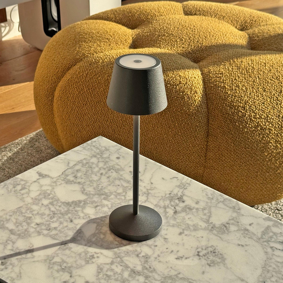 TISCHLAMPE EMILY dunkelgrau - Dunkelgrau, Metall (7.5/7.5/25cm) - Lumisky