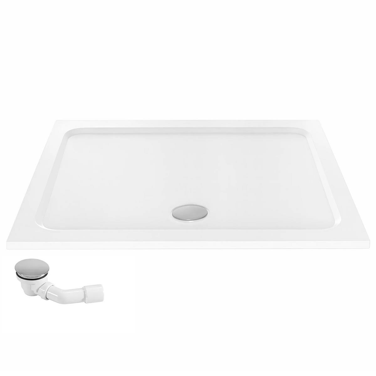 ACRYL Duschwanne Rea Belmond White 90x120 Chrom Abdeckung - Weiß, Keramik (120/5/90cm) - REA