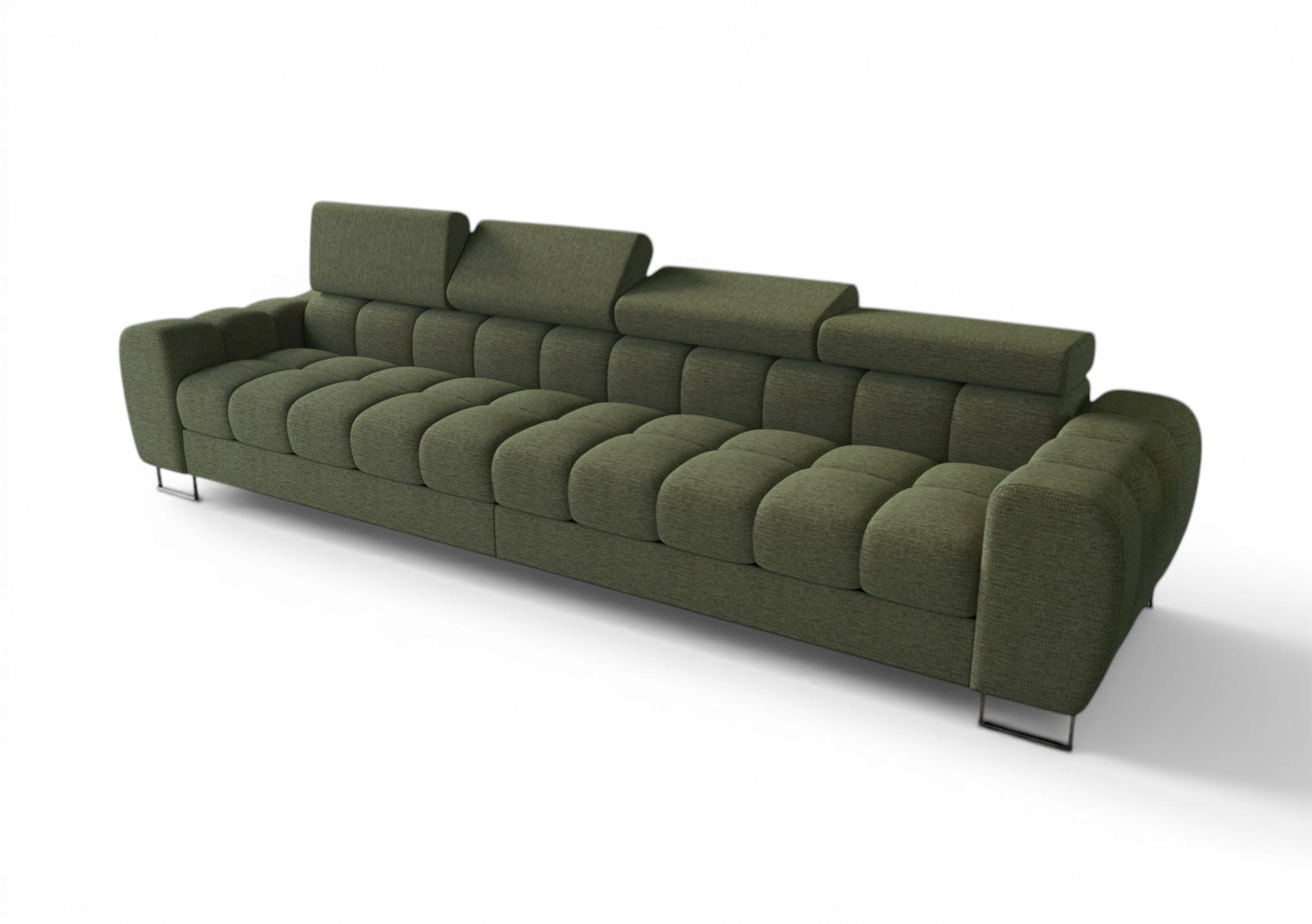 SOFA 4-sitzer Bastien In Stoff Aragon - Grün, Holzwerkstoff/Textil (335/95/97cm) - Fun Möbel