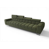SOFA 4-sitzer Bastien In Stoff Aragon - Grün, Holzwerkstoff/Textil (335/95/97cm) - Fun Möbel