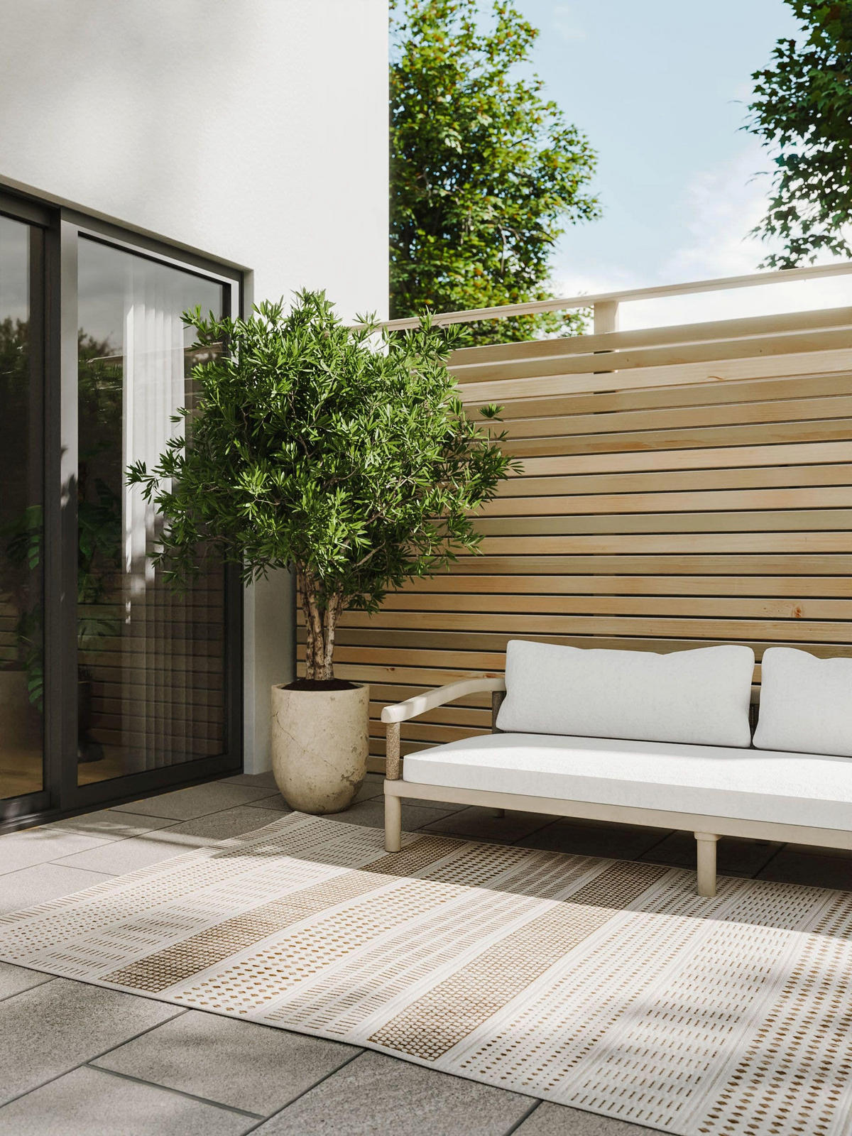 OUTDOORTEPPICH Kaleo Cream/Beige 140x200 cm - Creme, Kunststoff (140/200cm) - benuta