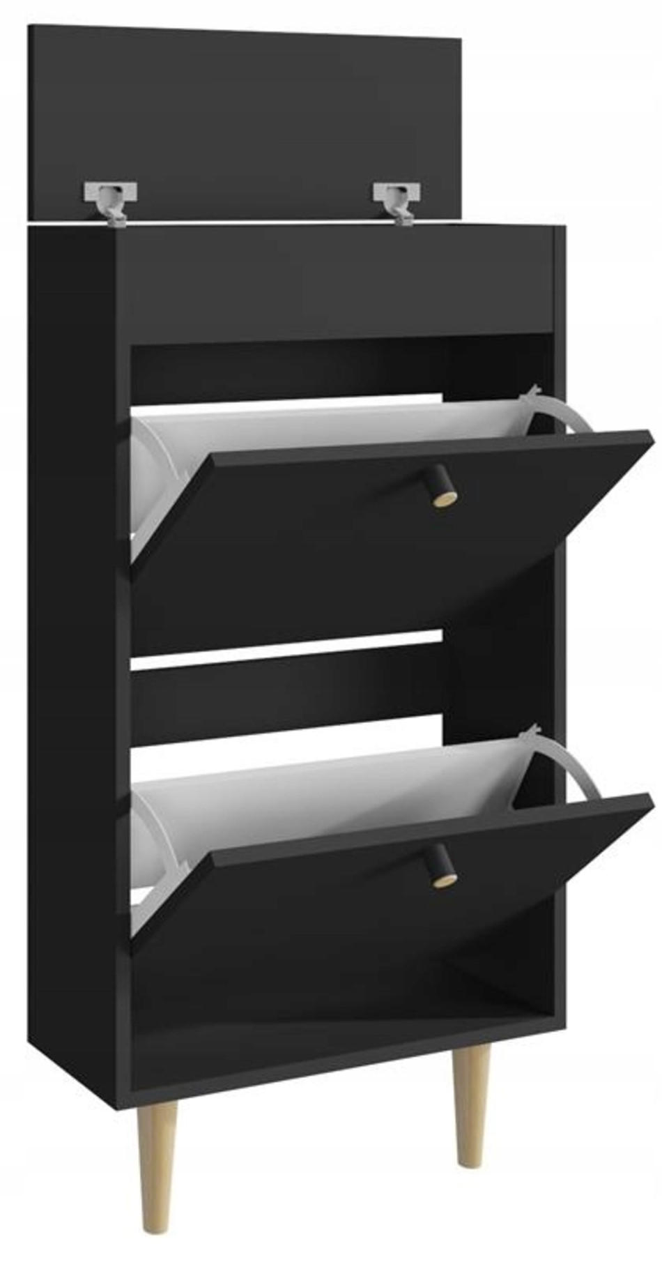SCHUHSCHRANK Behamo 521 Schwarz 55/21/104 cm - Schwarz, Holzwerkstoff (55/104/21cm) - Matkam Möbel