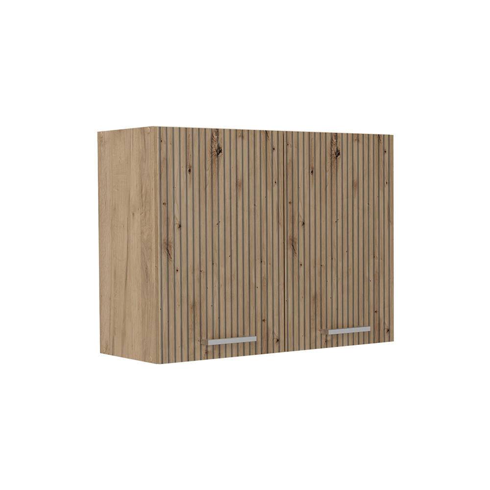 KÜCHENGLASSCHRANK R-Line, Artisan-Eiche/Goldkraft Eiche, 80 cm - Eichefarben/Eiche Artisan, Holzwerkstoff (80/60/31cm) - Vicco