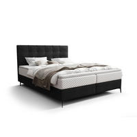 BOXBETT INAO 180x200 mit Matratze H3, Bonell und Topper ARAGON 99 - Schwarz, Textil (180/200cm) - Bedante