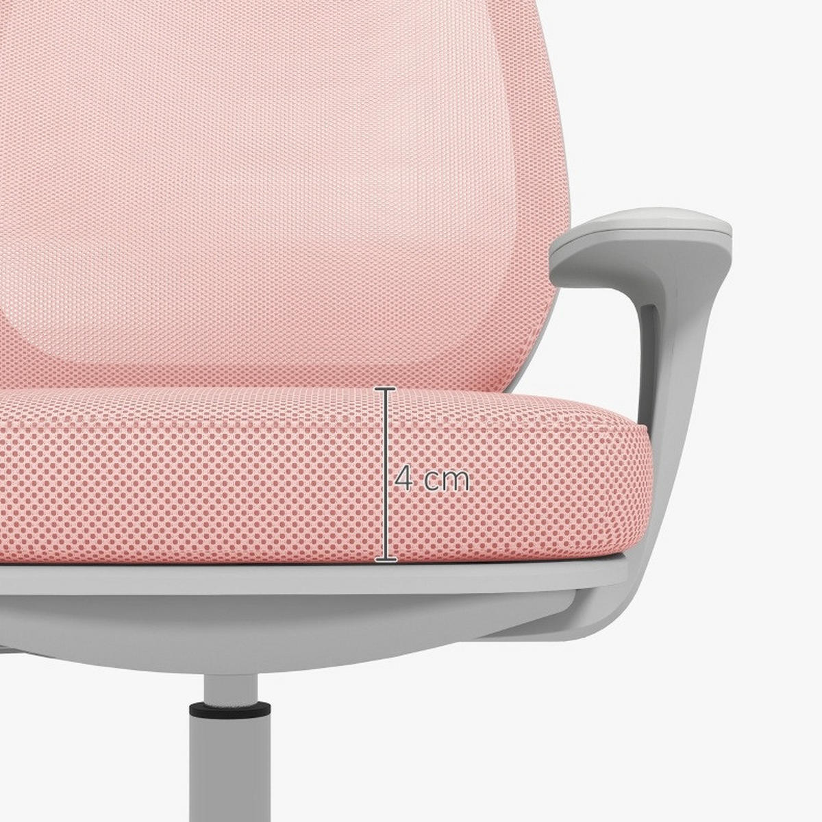 BÜROSTUHL in Rosa 48x55x94,5 cm, höhenverstellbar und drehbar, mit Sicherheitsrollen - Pink, Textil (55/94.5/48cm) - IVMEU