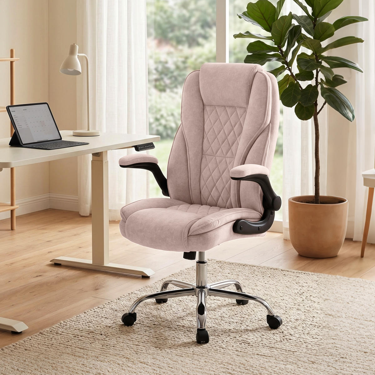 BÜROSTUHL Rosa 70/70/114-122 cm - Pink, Textil (70/122/70cm) - PANGIVO