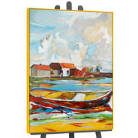 GEMÄLDE Gezeiten der Inspiration Schattenfugenrahmen Gelb 140x100 cm - Gelb, Holz (140/100cm) - YS-art gallery
