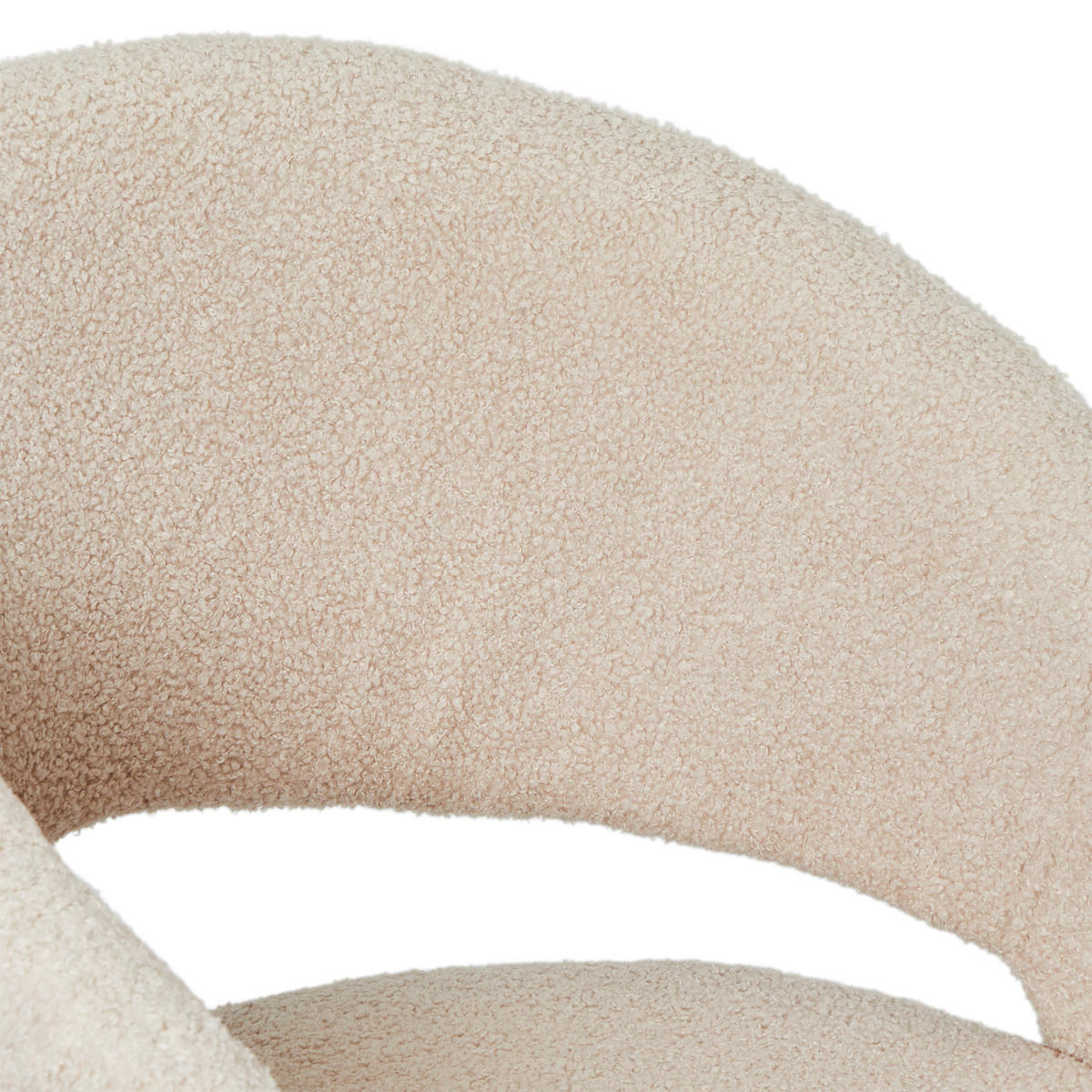 ARMLEHNSTUHL-SET 4 Stück in Teddystoff Beige - Beige/Schwarz, Textil/Metall (57/81/56cm) - Furnhouse