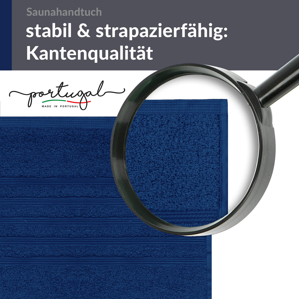 BADETUCH London Marine Blau 100x200 cm - Dunkelblau, Textil (100/200cm) - Lashuma