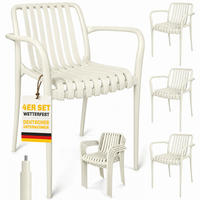 ARMLEHNSTUHL 4er-Set Creme 58.5/55.0/81.5 cm - Creme, Kunststoff (55/81.5/58.5cm)