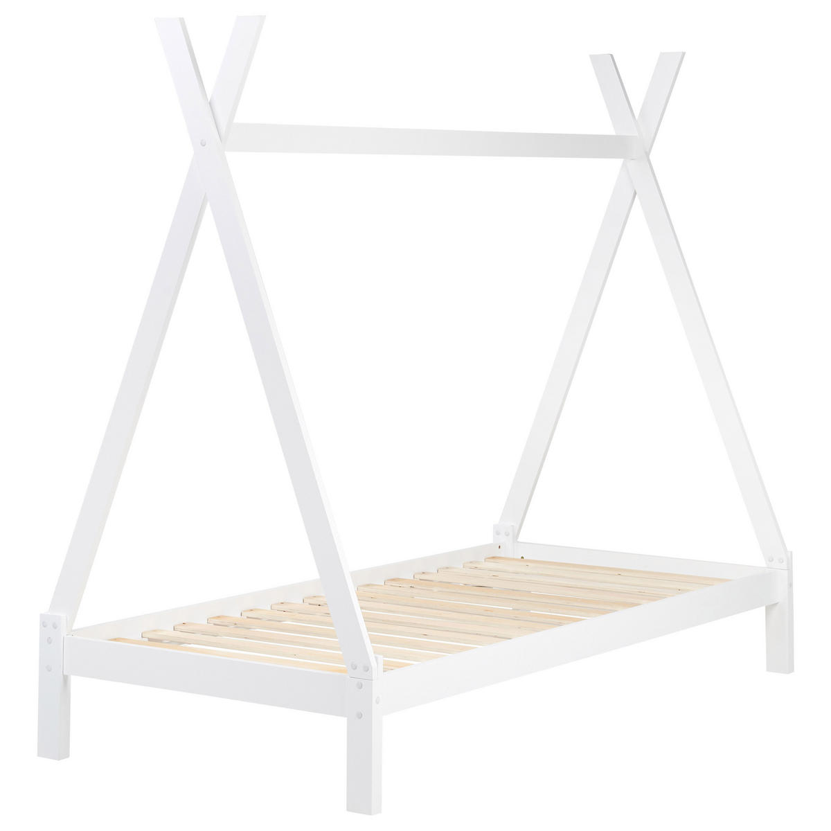 KINDERBETT 90x200 cm Weiß Devay - Weiß, Holz (90/200cm) - Beliani