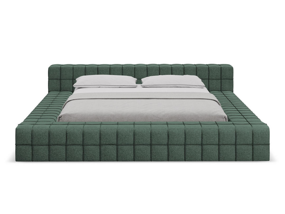 POLSTERBETT mit Lattenrost 200x260 Grün - Schwarz/Grün, Kunststoff/Textil (140/200cm) - Makamii