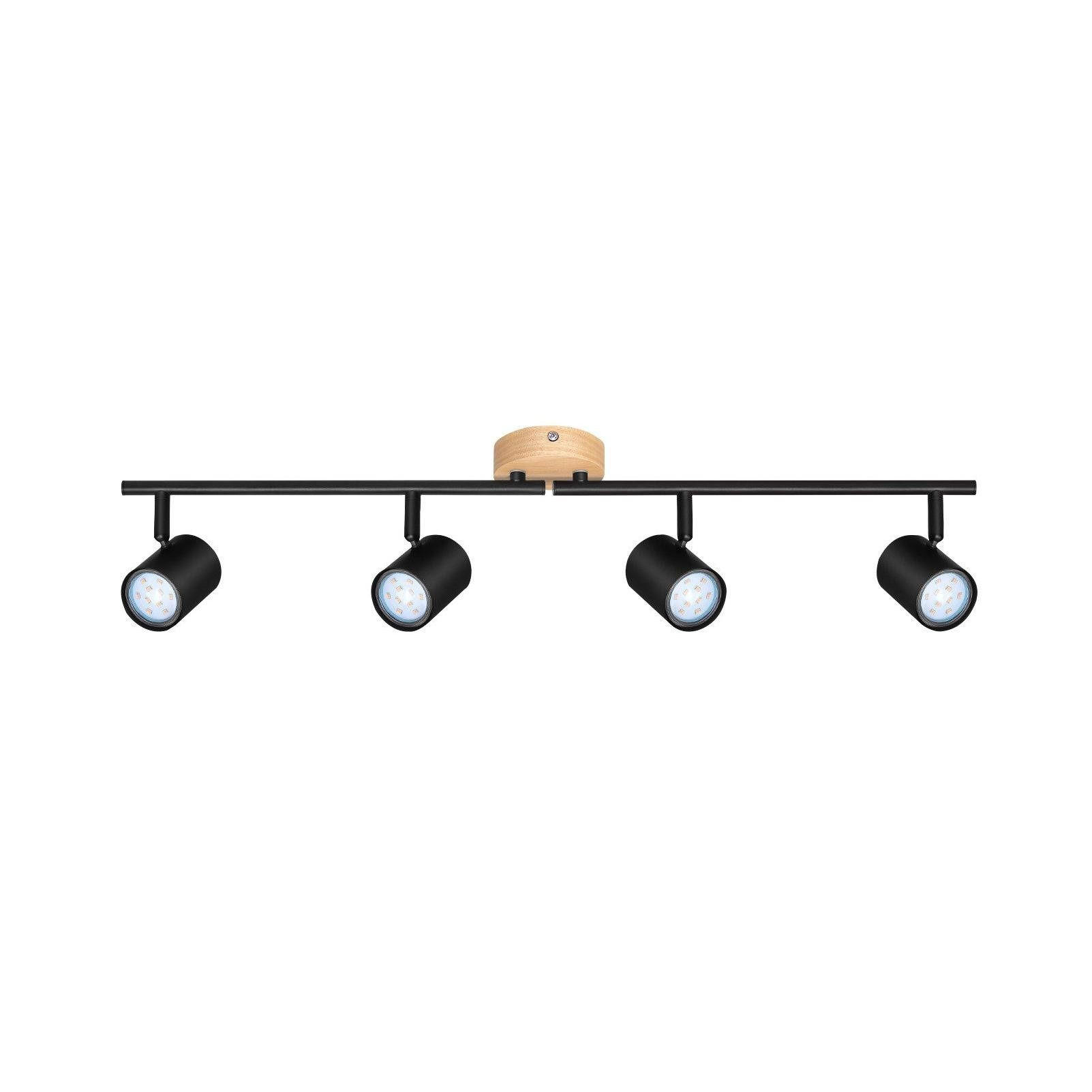 STRAHLER Hersfeld 4-flammig 71/6.5/16.5 cm - Schwarz, Metall (71/6.5/16.5cm) - Nettlife