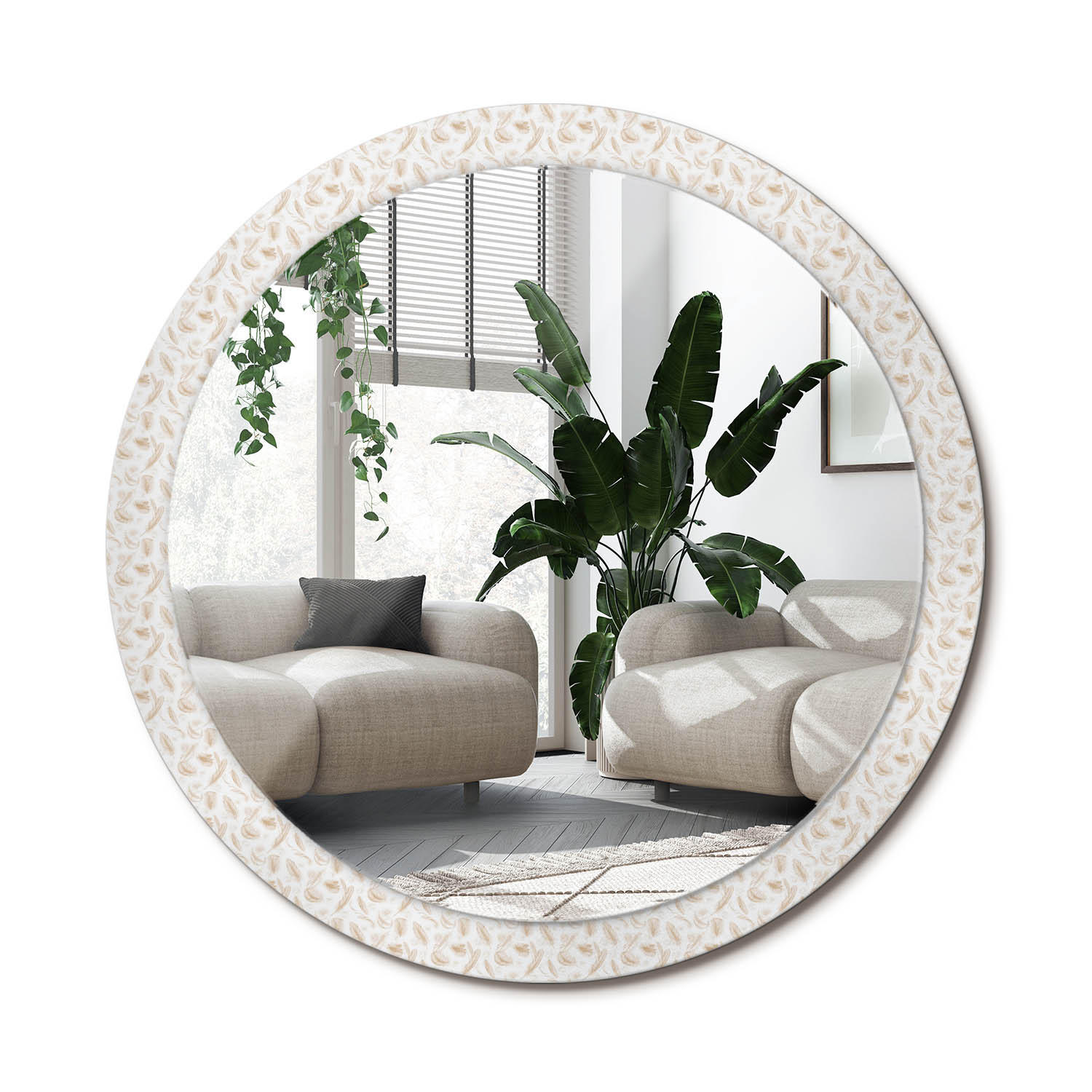 Wallfluent Spiegel Creme 100x100x0.4 cm